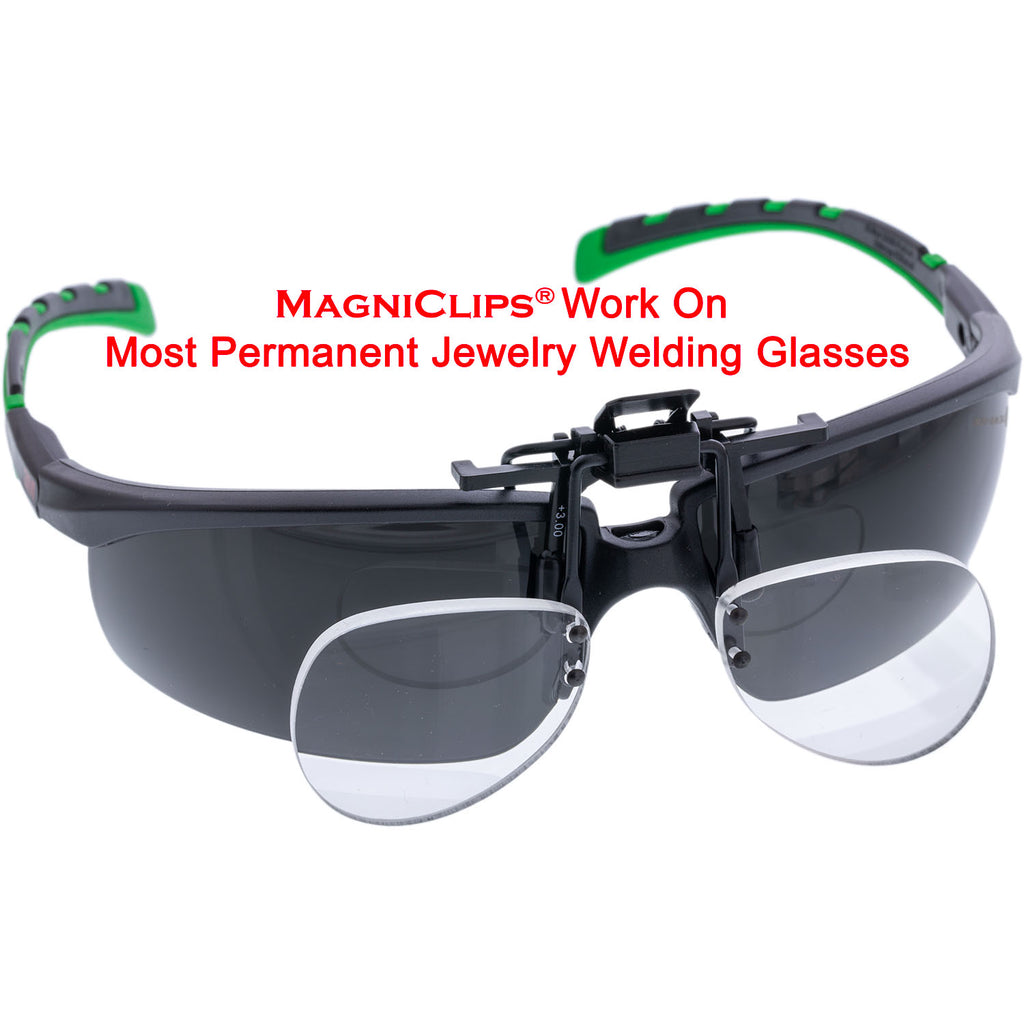 K1C2 Magni-Clips Magnifiers - Clip-on Eyeglasses with Soft Case