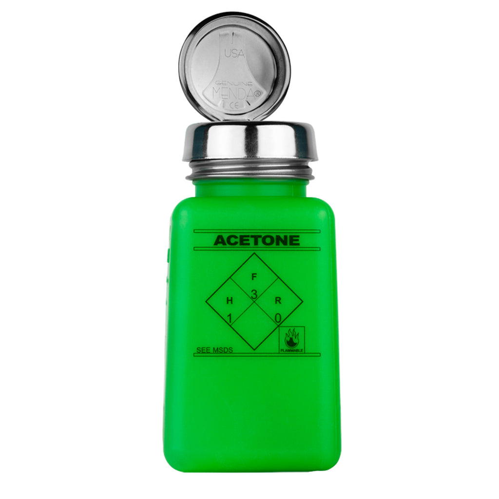 Menda One Touch green Durastatic Sq HDPE 6oz Acetone Printed menda-one-touch-green-durastatic-sq-hdpe-6oz-acetone-printed