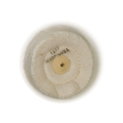 Flannel Cotton Buff, Fine, 30 Ply, 2 Rows Stitching, Shellac Reinforced Center Hole, 3” dia.