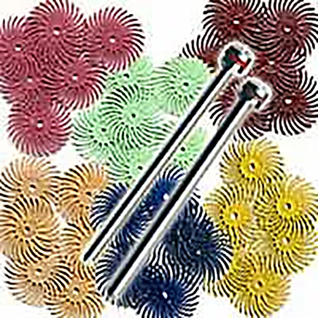 Radial Bristle Disc Assortment Kit, 3/4” dia., 6 each 80, 220, 400