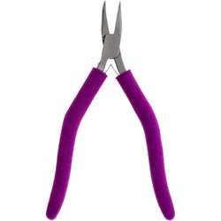 Pliers - Bent Nose, 6.5in., Slim Line (Purple Padded Grips)
