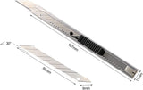 FOSHIO Utility knife Retractable with 30 Degree Snap Off Blade 9MM Box Cutter Knife, Pack of 3