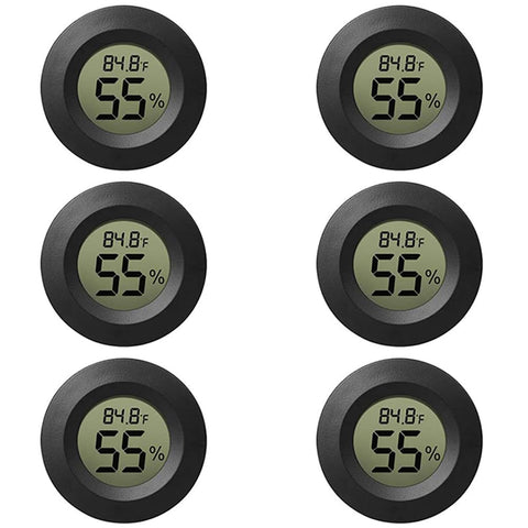 6-Pack Mini Hygrometer Thermometer Digital LCD Monitor Indoor/Outdoor Humidity Meter
