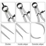 Acrux7 3Pcs 8 Inch Long Spring Caliper Set, Carbon Steel Outside Divider Caliper Compass, Calipers