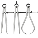 Acrux7 3Pcs 8 Inch Long Spring Caliper Set, Carbon Steel Outside Divider Caliper Compass, Calipers