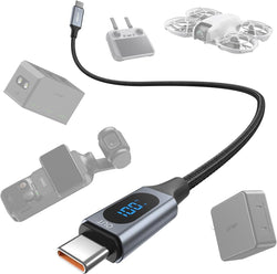 LKTOP 100W USB C Cable for DJI Drone Accessories, Super Fast Charging Cable with LED Display