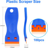 4 Pcs Plastic Razor Blade Scraper and 100 Pcs Blades