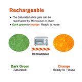 12LB Fonday Premium Moisture Indicating Silica Gel Desiccant Orange to Green Rechargeable Industry Standard Bead Size 3 to 5mm