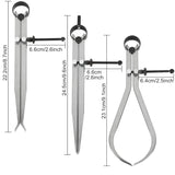 Acrux7 3Pcs 8 Inch Long Spring Caliper Set, Carbon Steel Outside Divider Caliper Compass, Calipers
