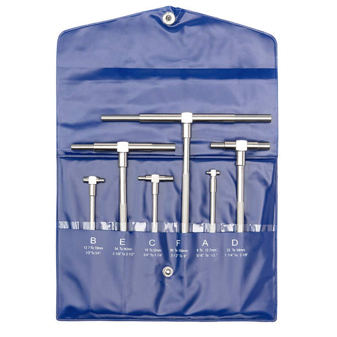 Beslands 6 Pc Telescoping Gage Set, 5/16" - 6" Range, T-Bore Hole Gauges Set (5/16" to 6")