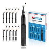 Deburring Tool Set 11 Pieces of High Speed Steel Rotary Burr Removal Blades, Ideal for Deburring Tool,1 Black Handle