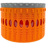 BORE™ Jeweler's Drill Bit Organizer and Dispenser Silver Body Orange Top
