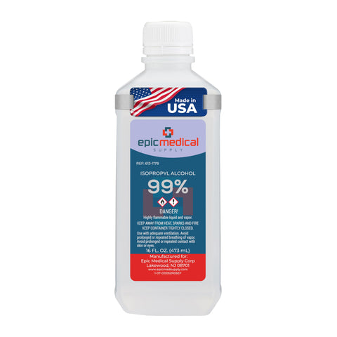 99% Isopropyl Alcohol 99 Percent, Rubbing Alcohol 99 Percent 16 oz. Bottle