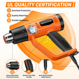 SEEKONE Heat Gun 1800W Heavy Duty Fast Heat Hot Air Gun Kit with 752℉ - 1112℉（400℃-600℃)