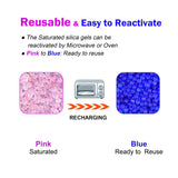 12LB Fonday Premium Moisture Indicating Silica Gel Desiccant Orange to Green Rechargeable Industry Standard Bead Size 3 to 5mm
