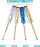 Set of 4 Hexagonal Screwdrivers Made of Titanium Nitride with Colored Handles.1.5, 2, 2.5 and 3mm.