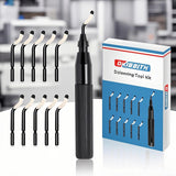 Deburring Tool Set 11 Pieces of High Speed Steel Rotary Burr Removal Blades, Ideal for Deburring Tool,1 Black Handle