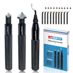 Deburring Tool Set 11 Pieces of High Speed Steel Rotary Burr Removal Blades, Ideal for Deburring Tool,1 Black Handle