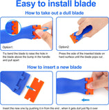 4 Pcs Plastic Razor Blade Scraper and 100 Pcs Blades