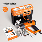 SEEKONE Heat Gun 1800W Heavy Duty Fast Heat Hot Air Gun Kit with 752℉ - 1112℉（400℃-600℃)