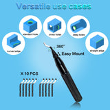 Deburring Tool Set 11 Pieces of High Speed Steel Rotary Burr Removal Blades, Ideal for Deburring Tool,1 Black Handle