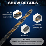 COMOWARE 60pcs Number Drill Bit Set, Wire Gauge #1 to #60, HSS M2 Drill Bit, 135° Split Point