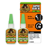 Gorilla Super Glue XL, Clear Glue, 25 Gram (Pack of 2) - All Purpose and Fast Setting for Projects and Repairs