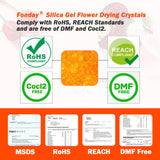 12LB Fonday Premium Moisture Indicating Silica Gel Desiccant Orange to Green Rechargeable Industry Standard Bead Size 3 to 5mm