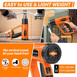 SEEKONE Heat Gun 1800W Heavy Duty Fast Heat Hot Air Gun Kit with 752℉ - 1112℉（400℃-600℃)