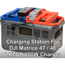 Battery Charging Dock for DJI Matrice 4T / 4E & LKTOP 200W Charger – Freestanding or Mounts to DJI Power 1000 & 2000 (Dock Only or Dock + OEM LKTOP Charger)