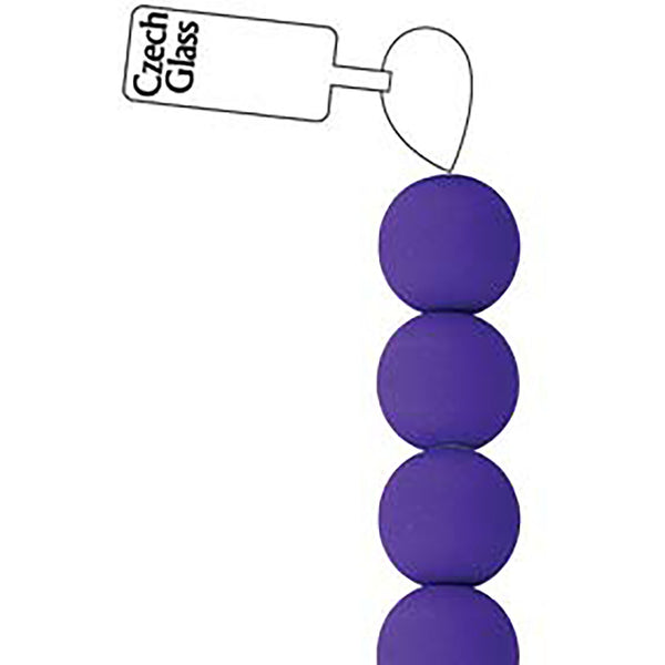 Beads - Round Druk, 6mm Neon Orchid Apx 26per Strand