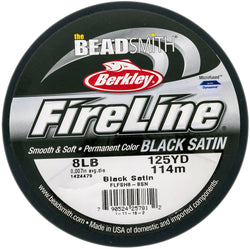 FireLine FL08BK125 Braided Beading Thread – Black Satin, 8 lb Test, 125 Yards