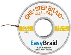 EasyBraid OS-B-100 One Step™ No-Clean Desoldering Braid – 0.050" x 100'