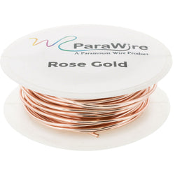 ParaWire 22 Gauge Rose Gold Silver-Plated Copper Craft Wire – 60 ft Roll