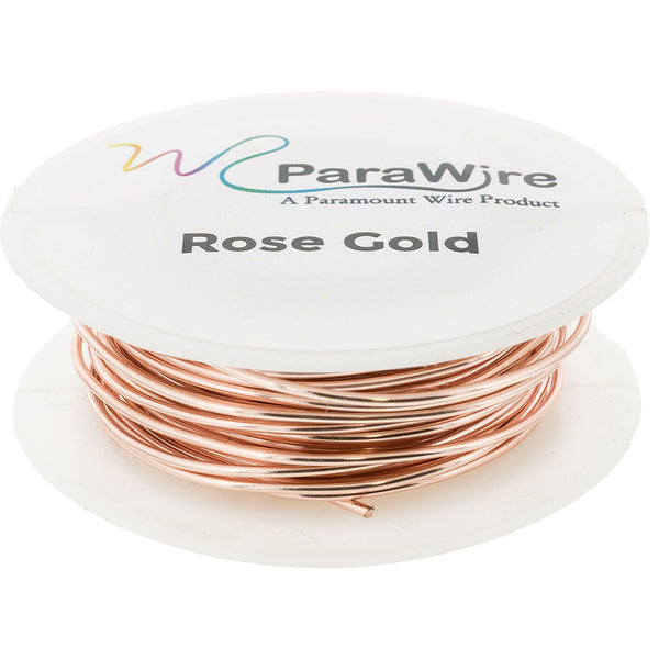 ParaWire 22 Gauge Rose Gold Silver-Plated Copper Craft Wire – 60 ft Roll