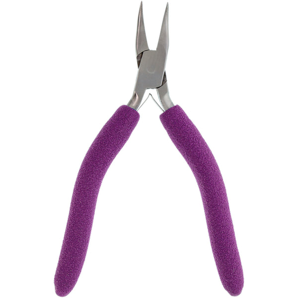Pliers - Bent Chain Nose, 6.5in., (Purple Padded Grips)
