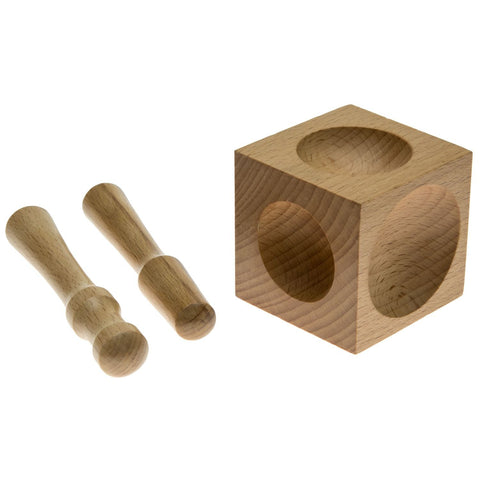 Using A Dapping Block Jeweler's Basics® - Doming/Dapping Block Wood, 225” x 225” with 2 Punches