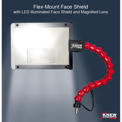 Knew Concepts Flex-mount Face Shield With Led Lights And 2x Magnified Lens