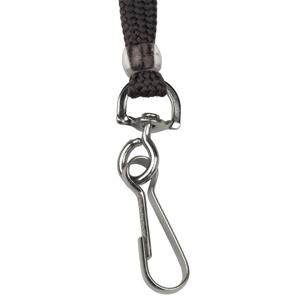 Menda - Lanyard, Breakaway Flat, 3/8” Wide, Swivel Hook, Black