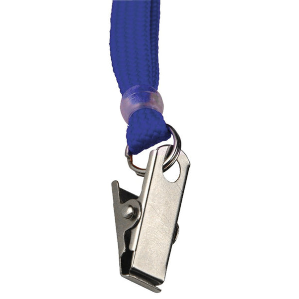 Menda - Lanyard, Breakaway Flat, 3/8” Wide, Clip, Blue