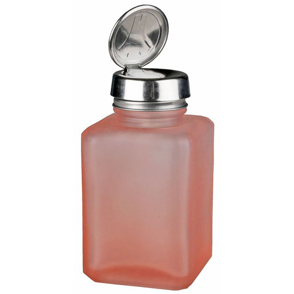 Menda - One-Touch, SS, Square, Glass Pink Frosted, 6oz