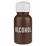 Menda - Lasting-Touch, Brown Round HDPE, 8oz Imprinted 'Alcohol'