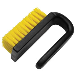 Menda - ESD Brush, Dissipative, Curved Handle, Yellow Nylon, Hard Bristles, 3” X 1-1/2”