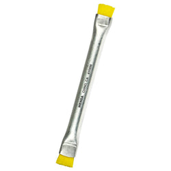 Menda - ESD Brush, Dissipative, Round Aluminum Handle, Yellow Nylon, Hard Bristles, Double-Sided, 1/2”
