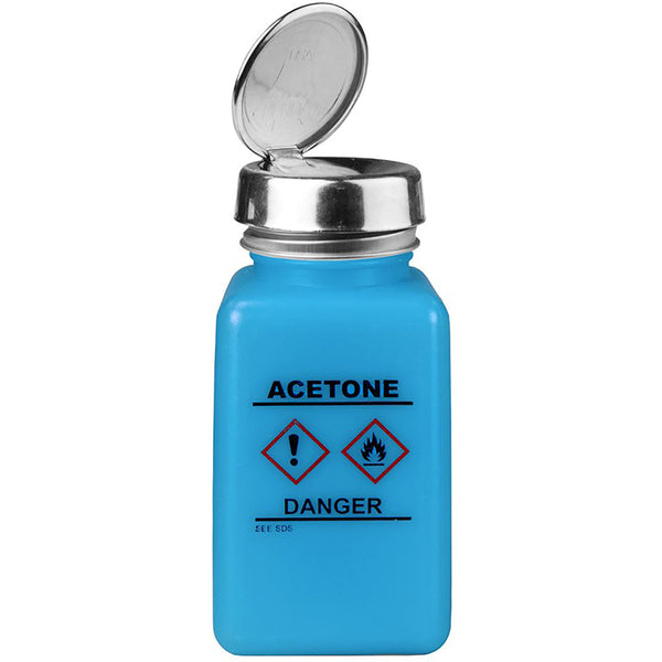 Menda - One-Touch, HDPE Durastatic Blue Bottle, GHS Label, Acetone Printed, 6oz