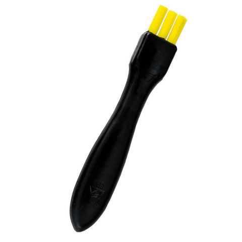 Menda - ESD Brush, Dissipative, Flat Handle, Yellow Nylon, Hard Bristles, 3/4”