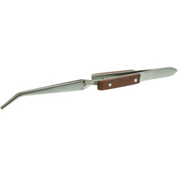 Tweezers - Curved, Fiber Grip, Cross Lock, 6.5”