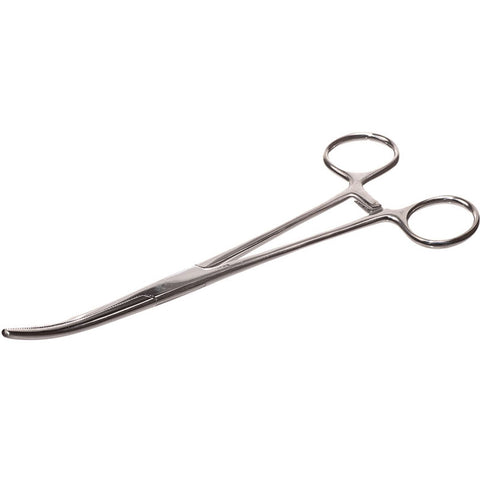 Forceps - Curved, Stainless Steel, 6.5”