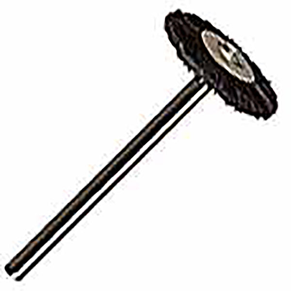 Horse Hair Stiff Wheel Brush with 3/16” Trim, 3/4” dia. with 1/8” Shank