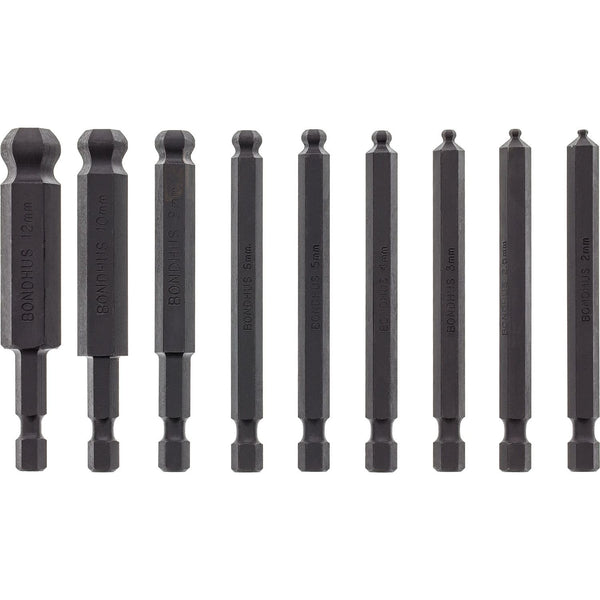 Set 9 Ball End Power Bits (2-12mm)